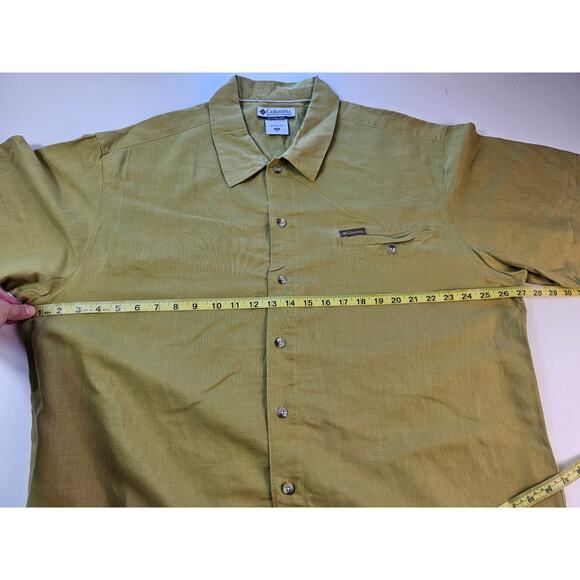 Columbia men's ramie blend size XXL 2XL green short sleeve button up EUC casual - Picture 6 of 7